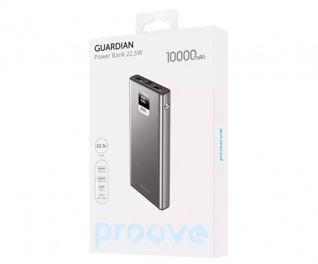 Портативная батарея Proove Guardian 22.5W 10000mAh Metal Gray